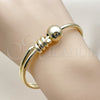 Oro Laminado Individual Bangle, Gold Filled Style Ball Design, Polished, Golden Finish, 07.213.0019