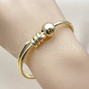 Oro Laminado Individual Bangle, Gold Filled Style Ball Design, Polished, Golden Finish, 07.213.0019 (12 MM Thickness, One size fits all)