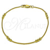 Oro Laminado Basic Bracelet, Gold Filled Style Miami Cuban and Ball Design, Polished, Golden Finish, 04.213.0360.07