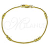 Oro Laminado Basic Bracelet, Gold Filled Style Miami Cuban and Ball Design, Polished, Golden Finish, 04.213.0360.07 (03 MM Thickness, 8 Inches Length)