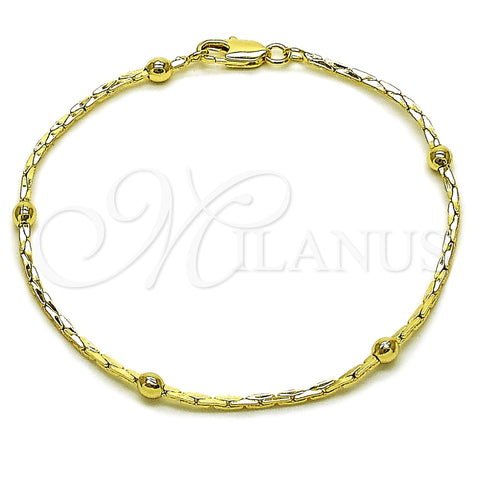 Oro Laminado Basic Bracelet, Gold Filled Style Ball Design, Polished, Golden Finish, 04.213.0361.07