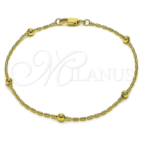 Oro Laminado Basic Bracelet, Gold Filled Style Ball Design, Diamond Cutting Finish, Golden Finish, 04.213.0362.07