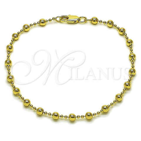 Oro Laminado Basic Bracelet, Gold Filled Style Ball Design, Polished, Golden Finish, 04.213.0363.07