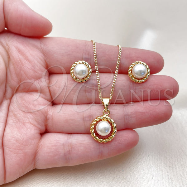 Gold Filled Ring — Earring and Pendant Adult Set Ball and Twist — alternate product view — SKU 162556 | Oro Laminado anillo — Earring and Pendant Adult Set Ball and Twist — SKU 162556