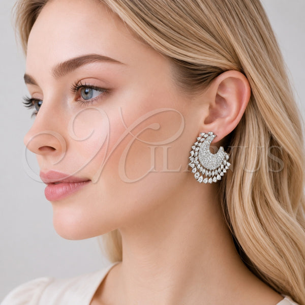Gold Filled Ring — Stud Earring Teardrop Design with White Cubic Zirconia — alternate product view — SKU 162571 | Oro Laminado anillo — Stud Earring Teardrop diseño with blanco Cubic Zirconia — SKU 162571