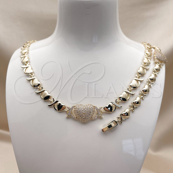 Gold Filled Bracelet — Necklace and Bracelet Heart and Hugs and Kisses — alternate product view — SKU 162581 | Oro Laminado brazalete — Necklace and Bracelet corazón and Hugs and Kisses — SKU 162581