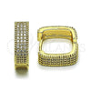 Oro Laminado Huggie Hoop, Gold Filled Style with White Cubic Zirconia, Polished, Golden Finish, 02.266.0050.20