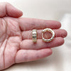 Oro Laminado Huggie Hoop, Gold Filled Style Baguette Design, with White Cubic Zirconia, Polished, Golden Finish, 02.266.0051.20