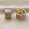 Oro Laminado Huggie Hoop, Gold Filled Style with White Cubic Zirconia, Polished, Golden Finish, 02.266.0055.15