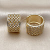 Oro Laminado Huggie Hoop, Gold Filled Style with White Cubic Zirconia, Polished, Golden Finish, 02.266.0056.20