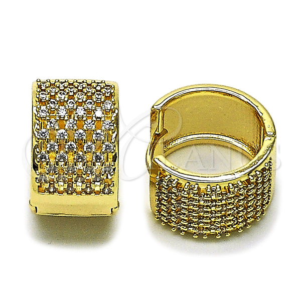 Gold Filled Hoop Earrings — Huggie Hoop with White Cubic Zirconia Polished 02. — main product view — SKU 162590 | Oro Laminado aretes de aro — Huggie Hoop with blanco Cubic Zirconia pulido 02. — SKU 162590