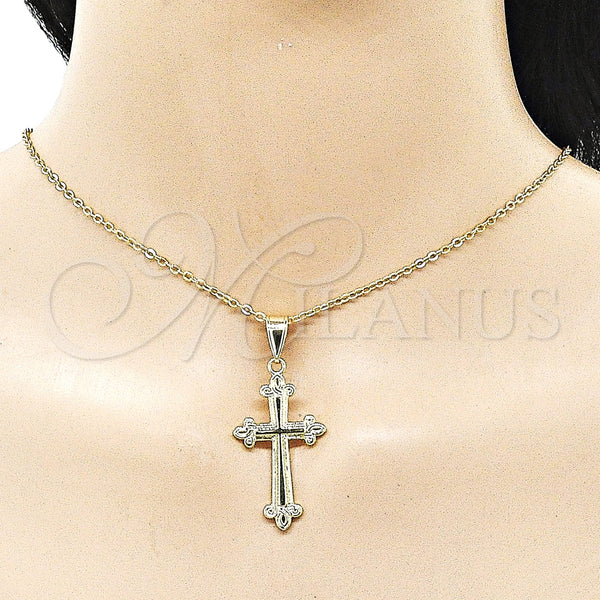 Gold Filled Pendant — Religious Pendant Cross Design Polished 05. — alternate product view — SKU 162594 | Oro Laminado dije — Religious Pendant cruz diseño pulido 05. — SKU 162594