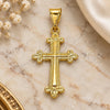 Oro Laminado Religious Pendant, Gold Filled Style Cross Design, Polished, Golden Finish, 05.213.0185