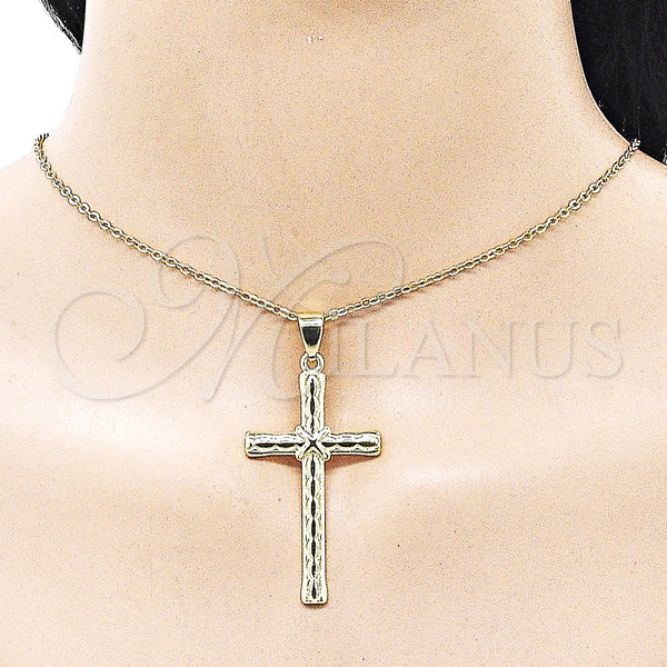 Gold Filled Pendant — Religious Pendant Cross Design Polished 05. — alternate product view — SKU 162595 | Oro Laminado dije — Religious Pendant cruz diseño pulido 05. — SKU 162595