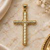 Oro Laminado Religious Pendant, Gold Filled Style Cross Design, Polished, Golden Finish, 05.213.0186