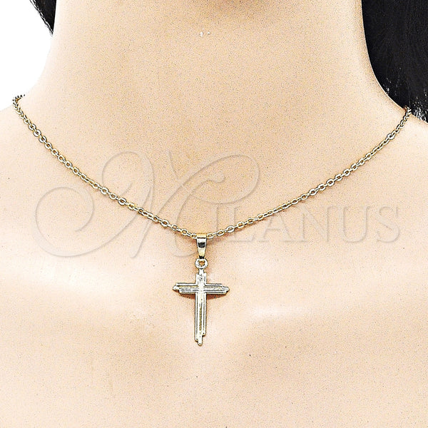 Gold Filled Pendant — Religious Pendant Cross Design Polished 05. — alternate product view — SKU 162598 | Oro Laminado dije — Religious Pendant cruz diseño pulido 05. — SKU 162598