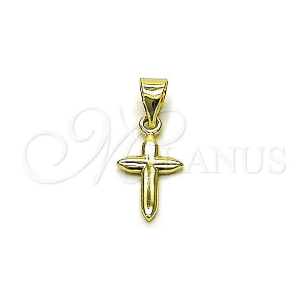 Oro Laminado Religious Pendant, Gold Filled Style Cross Design, Polished, Golden Finish, 05.213.0190