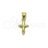 Oro Laminado Religious Pendant, Gold Filled Style Cross Design, Polished, Golden Finish, 05.213.0190