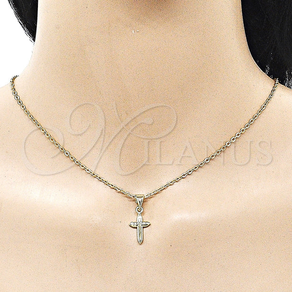 Gold Filled Pendant — Religious Pendant Cross Design Polished 05. — alternate product view — SKU 162599 | Oro Laminado dije — Religious Pendant cruz diseño pulido 05. — SKU 162599