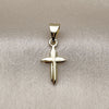 Oro Laminado Religious Pendant, Gold Filled Style Cross Design, Polished, Golden Finish, 05.213.0190