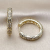 Oro Laminado Huggie Hoop, Gold Filled Style with White Cubic Zirconia, Polished, Golden Finish, 02.266.0060.30