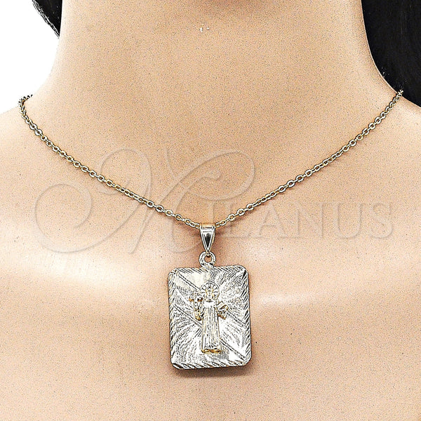 Gold Filled Pendant — Religious Pendant San Benito Design Diamond Cutting 05. — alternate product view — SKU 162622 | Oro Laminado dije — Religious Pendant San Benito diseño Diamond Cutting 05. — SKU 162622