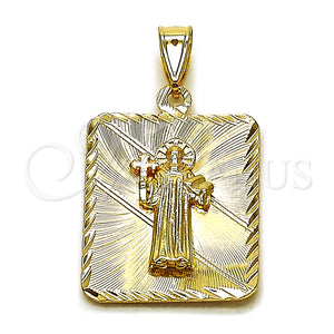 Gold Filled Pendant — Religious Pendant San Benito Design Diamond Cutting 05. — main product view — SKU 162622 | Oro Laminado dije — Religious Pendant San Benito diseño Diamond Cutting 05. — SKU 162622