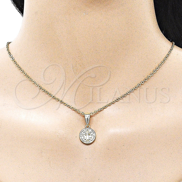 Gold Filled Pendant — Religious Pendant San Benito Design Polished 05. — alternate product view — SKU 162623 | Oro Laminado dije — Religious Pendant San Benito diseño pulido 05. — SKU 162623