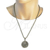 Oro Laminado Religious Pendant, Gold Filled Style San Benito Design, Polished, Golden Finish, 05.253.0205