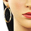 Oro Laminado Large Hoop, Gold Filled Style Polished, Tricolor, 02.170.0488.1.50