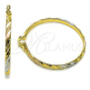 Oro Laminado Large Hoop, Gold Filled Style Polished, Tricolor, 02.170.0488.1.50