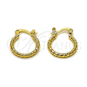 Gold Filled Hoop Earrings — Small Hoop Diamond Cutting 02. — main product view — SKU 162632 | Oro Laminado aretes de aro — aro pequeño Diamond Cutting 02. — SKU 162632