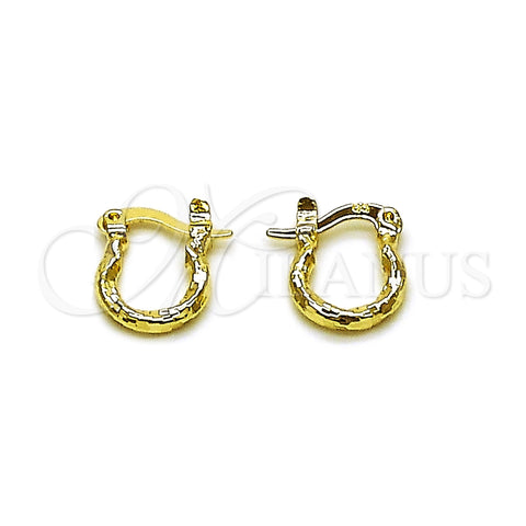 Oro Laminado Small Hoop, Gold Filled Style Diamond Cutting Finish, Golden Finish, 02.170.0572.10