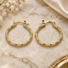 Oro Laminado Small Hoop, Gold Filled Style Twist Design, Diamond Cutting Finish, Golden Finish, 02.170.0572.25