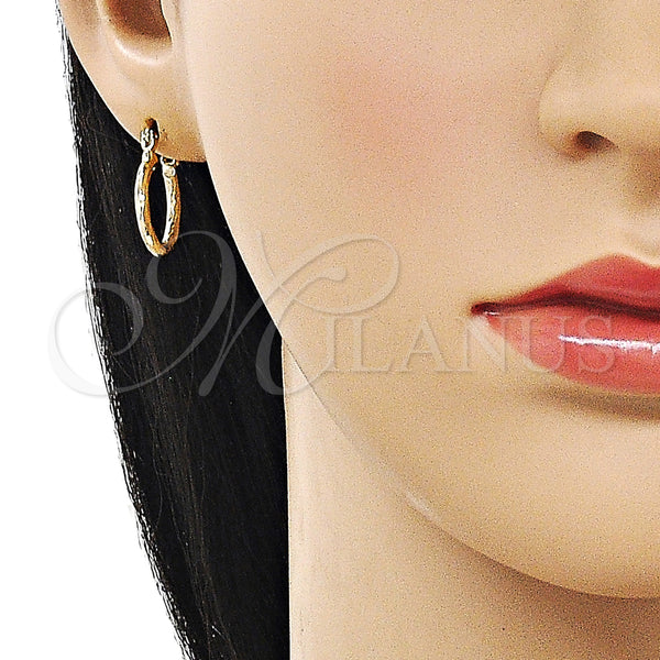 Gold Filled Hoop Earrings — Small Hoop Diamond Cutting 02. — alternate product view — SKU 162638 | Oro Laminado aretes de aro — aro pequeño Diamond Cutting 02. — SKU 162638