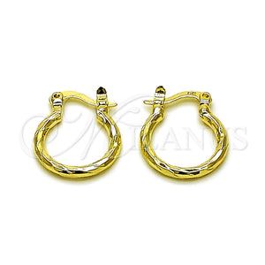 Gold Filled Hoop Earrings — Small Hoop Diamond Cutting 02. — main product view — SKU 162638 | Oro Laminado aretes de aro — aro pequeño Diamond Cutting 02. — SKU 162638