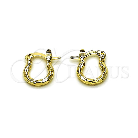 Oro Laminado Small Hoop, Gold Filled Style Diamond Cutting Finish, Golden Finish, 02.168.0037.10