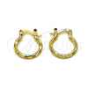 Oro Laminado Small Hoop, Gold Filled Style Diamond Cutting Finish, Golden Finish, 02.168.0037.15