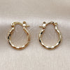 Oro Laminado Small Hoop, Gold Filled Style Diamond Cutting Finish, Golden Finish, 02.168.0037.15