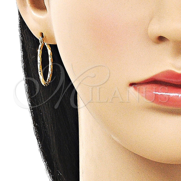 Gold Filled Hoop Earrings — Small Hoop Diamond Cutting 02. — alternate product view — SKU 162643 | Oro Laminado aretes de aro — aro pequeño Diamond Cutting 02. — SKU 162643