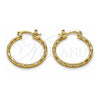 Oro Laminado Small Hoop, Gold Filled Style Diamond Cutting Finish, Golden Finish, 02.168.0037.25