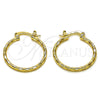 Oro Laminado Small Hoop, Gold Filled Style Diamond Cutting Finish, Golden Finish, 02.168.0037.25