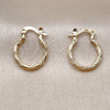 Oro Laminado Small Hoop, Gold Filled Style Diamond Cutting Finish, Golden Finish, 02.170.0573.15