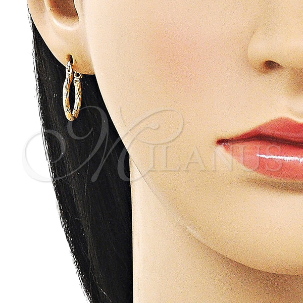 Gold Filled Hoop Earrings — Small Hoop Diamond Cutting 02. — alternate product view — SKU 162644 | Oro Laminado aretes de aro — aro pequeño Diamond Cutting 02. — SKU 162644
