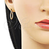 Oro Laminado Small Hoop, Gold Filled Style Diamond Cutting Finish, Golden Finish, 02.170.0573.15