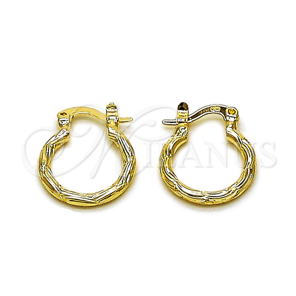 Gold Filled Hoop Earrings — Small Hoop Diamond Cutting 02. — main product view — SKU 162644 | Oro Laminado aretes de aro — aro pequeño Diamond Cutting 02. — SKU 162644