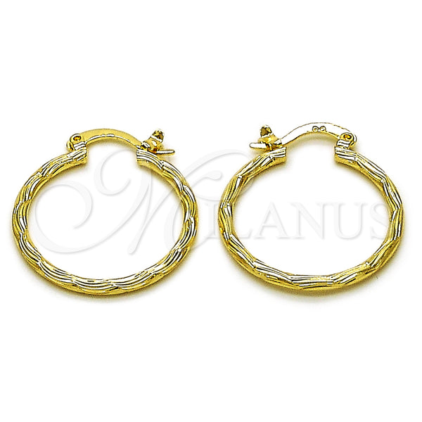 Gold Filled Hoop Earrings — Small Hoop Diamond Cutting 02. — main product view — SKU 162645 | Oro Laminado aretes de aro — aro pequeño Diamond Cutting 02. — SKU 162645