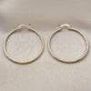 Oro Laminado Medium Hoop, Gold Filled Style Diamond Cutting Finish, Golden Finish, 02.170.0573.40