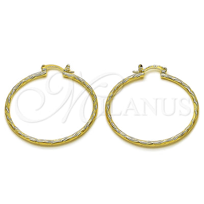 Gold Filled Hoop Earrings — Medium Hoop Diamond Cutting 02. for wholesale, main product view