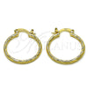 Oro Laminado Small Hoop, Gold Filled Style Brushed Finish, Golden Finish, 5.136.031.25